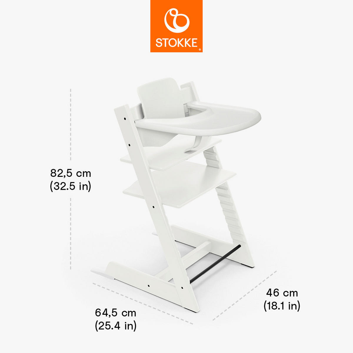 HOCHSTUHL-SET Tripp Trapp Bundles  - Weiss, Basics, Holz (83/65/46cm) - Stokke