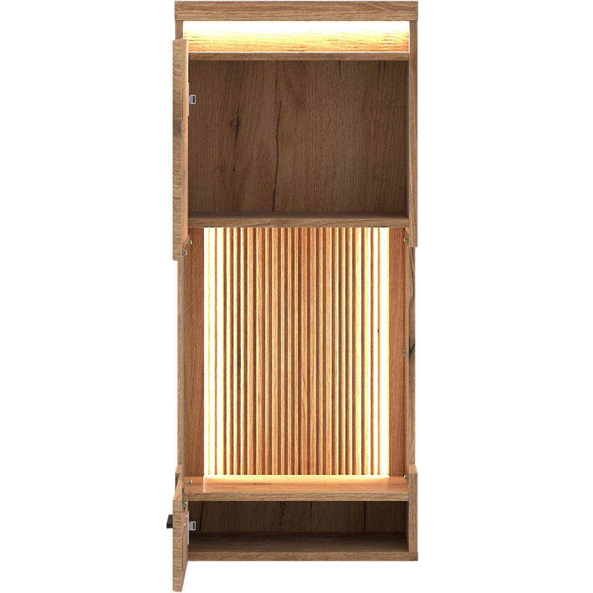 HÄNGEVITRINE  Eichefarben  - Eichefarben/Schwarz, Basics, Glas/Holzwerkstoff (103,5/45/35,6cm) - Livetastic