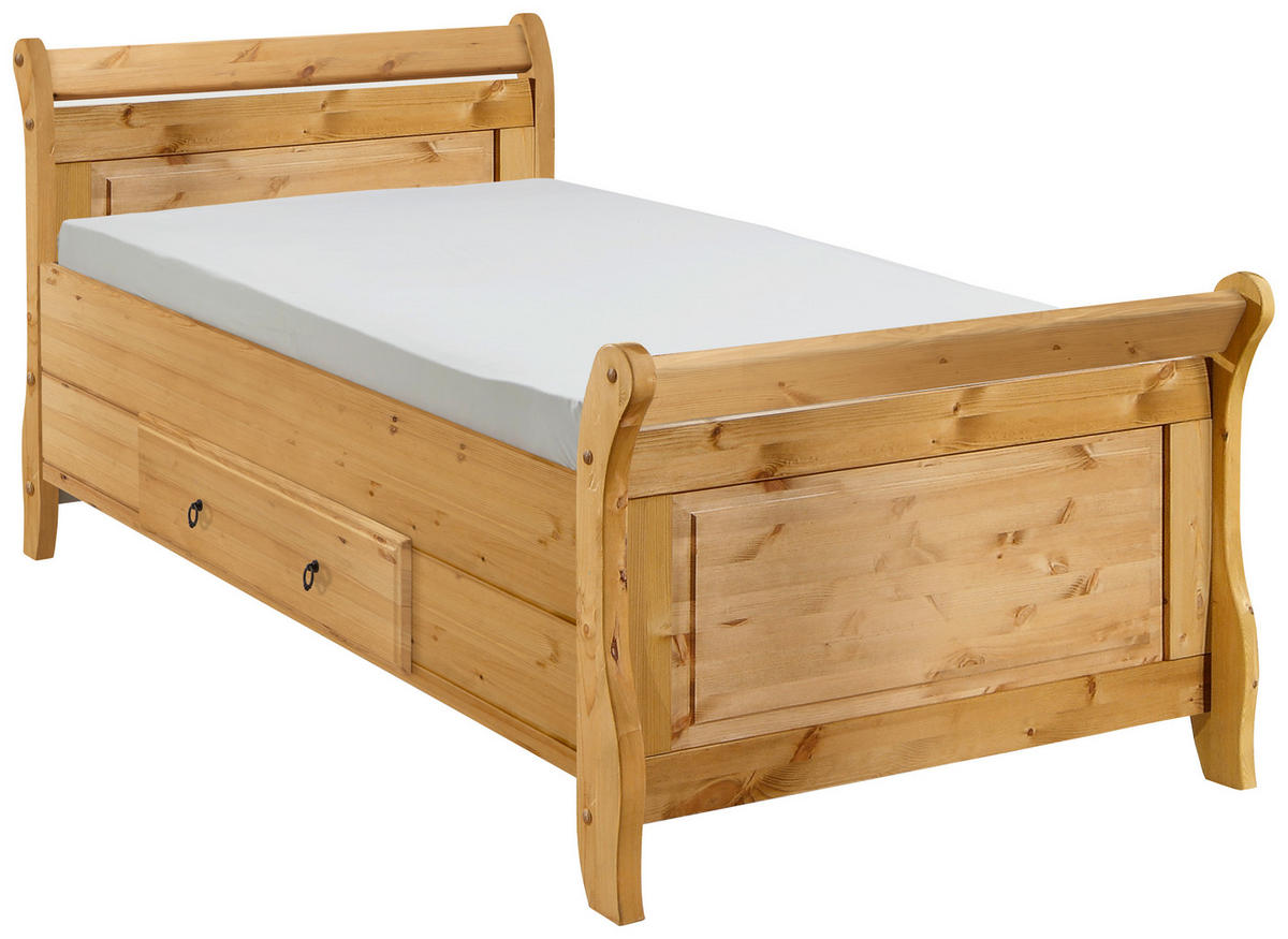 BETT 100/200 cm  in Laugenfarbig  - Laugenfarbig, ROMANTIK / LANDHAUS, Holz (100/200cm) - Boxxx