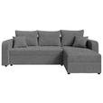 ECKSOFA  in Cord Dunkelgrau  - Dunkelgrau/Schwarz, KONVENTIONELL, Kunststoff/Textil (238/144cm) - Carryhome