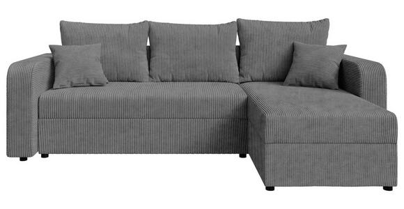 ECKSOFA  in Cord Dunkelgrau  - Dunkelgrau/Schwarz, KONVENTIONELL, Kunststoff/Textil (238/144cm) - Carryhome