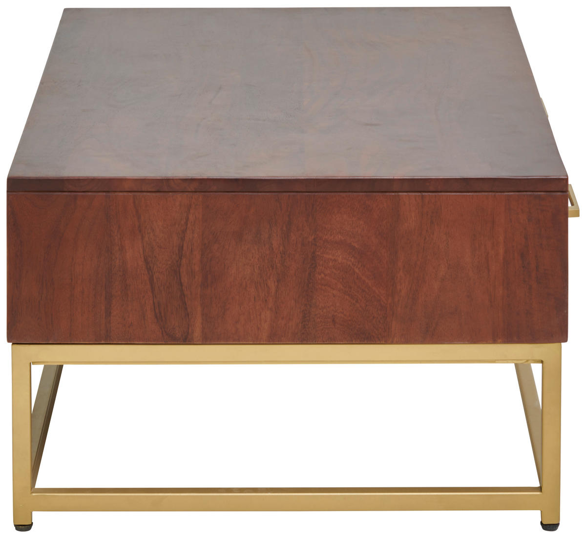 COUCHTISCH in Holz, Metall  - Goldfarben/Walnussfarben, Design, Holz/Metall (90/38/60cm) - MID.YOU