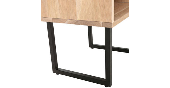 NACHTSCHRANK 50/50/40 cm Eiche massiv  - Eichefarben/Schwarz, Natur, Holz/Metall (50/50/40cm) - Landscape