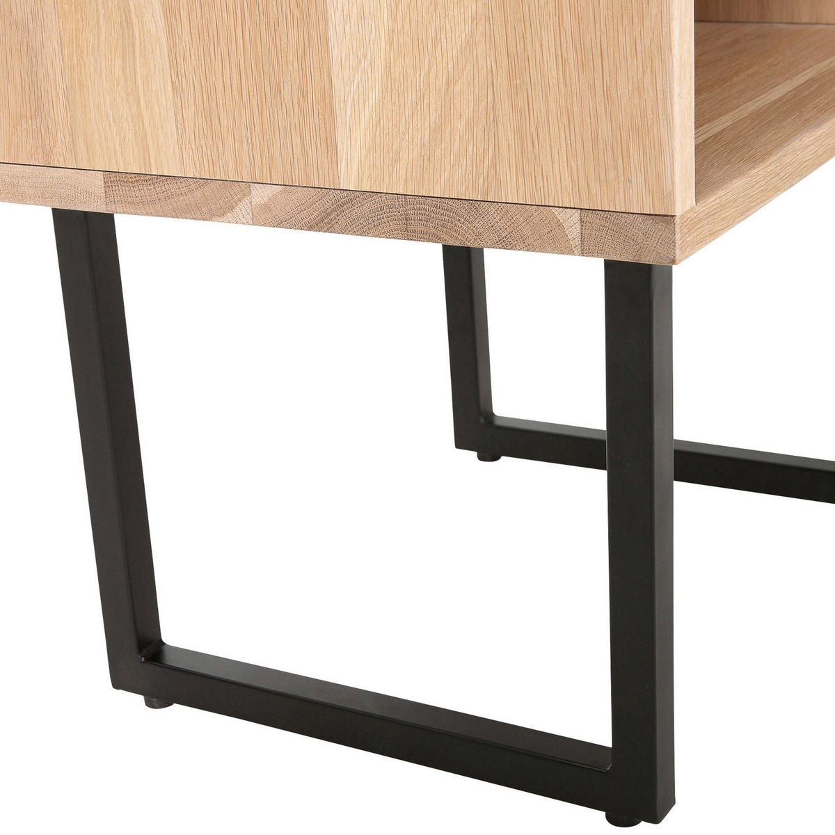 NACHTSCHRANK 50/50/40 cm Eiche massiv  - Eichefarben/Schwarz, Natur, Holz/Metall (50/50/40cm) - Landscape
