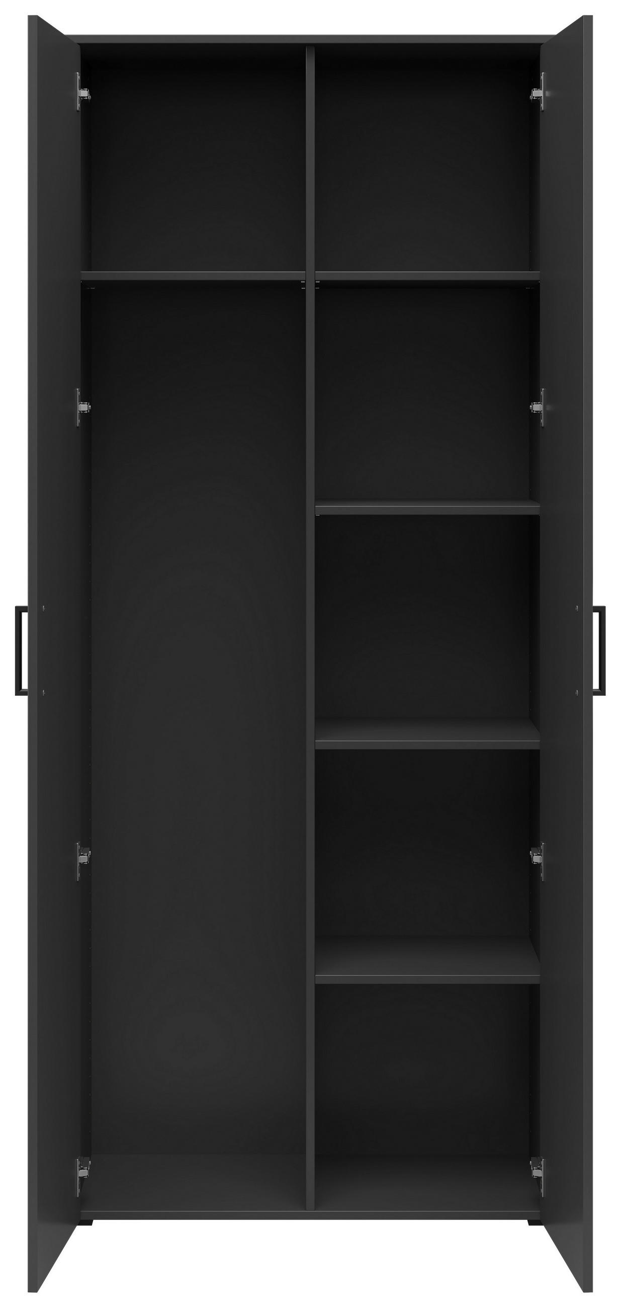 VIŠENAMENSKI ORMAR grafitno siva 80/195/40 cm - crna/antracit, Moderno, pločasti materijal/plastika (80/195/40cm) - Carryhome