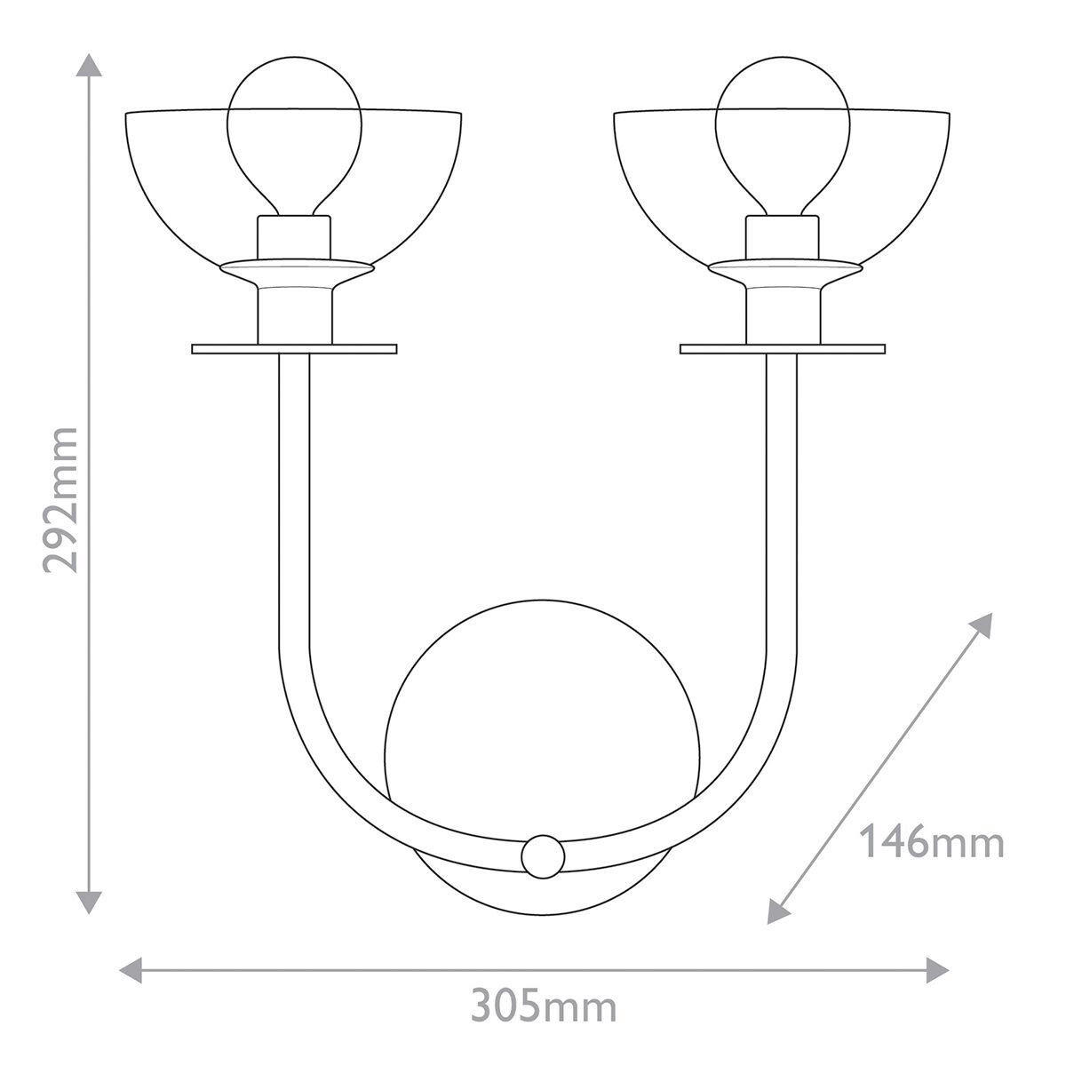 WANDLEUCHTE 30,5/29,2 cm   - Schwarz, KONVENTIONELL, Glas/Metall (30,5/29,2cm) - Elstead Lighting