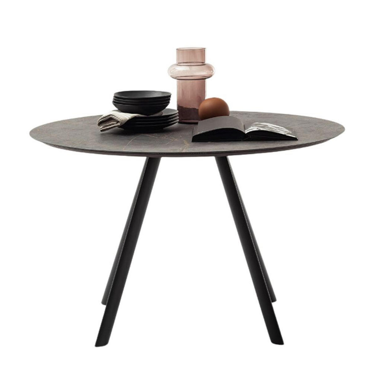 ESSTISCH in Metall, Keramik 120/120/75 cm  - Anthrazit/Graubraun, Design, Keramik/Metall (120/120/75cm) - Schöner Wohnen