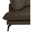 ECKSOFA Braun Samt Rückenkissen, Rücken echt  - Schwarz/Braun, Design, Textil/Metall (200/241cm) - Carryhome