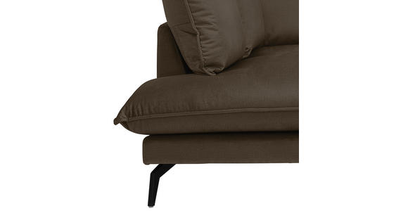ECKSOFA Braun Samt Rückenkissen, Rücken echt  - Schwarz/Braun, Design, Textil/Metall (200/241cm) - Carryhome
