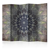 PARAVENT mit 5  Flügel - Dunkelgrau/Braun, Basics, Holz/Textil (225/172/3cm) - artgeist