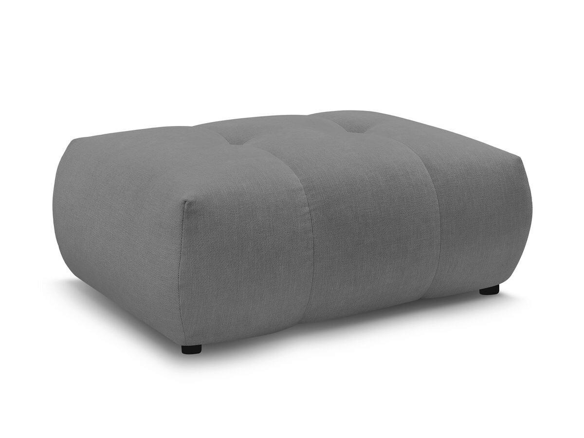 HOCKER FUJI  Leinenoptik Dunkelgrau  - Dunkelgrau/Schwarz, MODERN, Kunststoff/Textil (112/44/80cm)