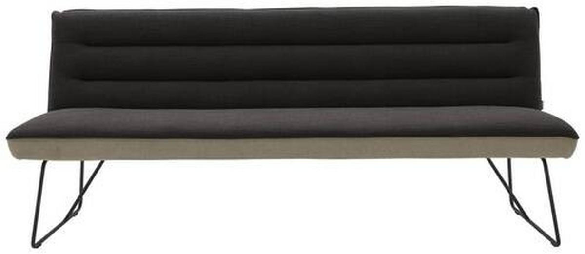 SITZBANK in Metall, Textil Anthrazit, Schwarz, Greige  - Greige/Anthrazit, Design, Textil/Metall (168/89/68cm) - Dieter Knoll