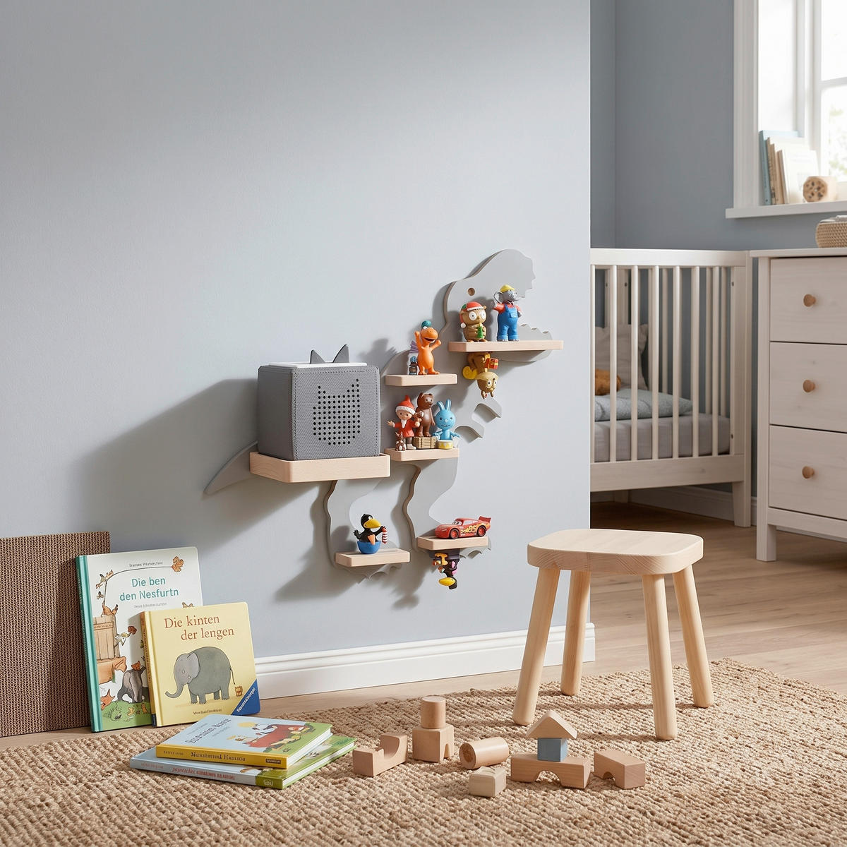 KINDERREGAL  - Grau, Modern, Holzwerkstoff (52/44/19cm) - Livetastic
