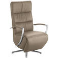 RELAXSESSEL in Leder Braun  - Chromfarben/Braun, Design, Leder/Metall (64/112/80cm) - Cantus