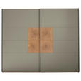SCHWEBETÜRENSCHRANK  in Salbeigrün, Eiche Artisan  - Salbeigrün/Schwarz, KONVENTIONELL, Holzwerkstoff/Metall (270/225,5/63,7cm) - Xora