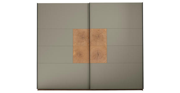 SCHWEBETÜRENSCHRANK  in Salbeigrün, Eiche Artisan  - Salbeigrün/Schwarz, KONVENTIONELL, Holzwerkstoff/Metall (270/225,5/63,7cm) - Xora