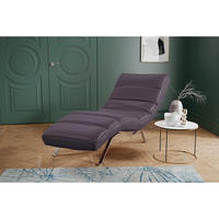 RELAXLIEGE Echtleder Aubergine  - Silberfarben/Aubergine, Design, Leder/Metall (65/65-95/171cm) - Livetastic