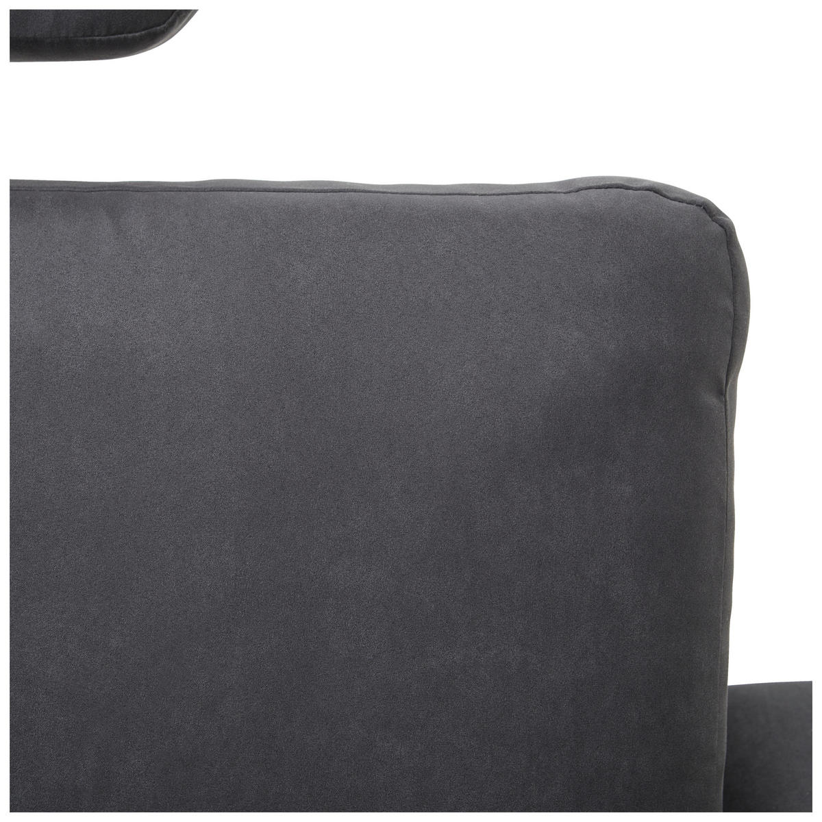 ECKSOFA in Mikrofaser Anthrazit  302/180 cm  - Anthrazit/Schwarz, KONVENTIONELL, Textil/Metall (302/180cm) - Carryhome