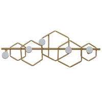 WANDGARDEROBE  in teilmassiv Weiß, Goldfarben  - Goldfarben/Weiß, Design, Holzwerkstoff/Metall (7/55/21cm) - MID.YOU