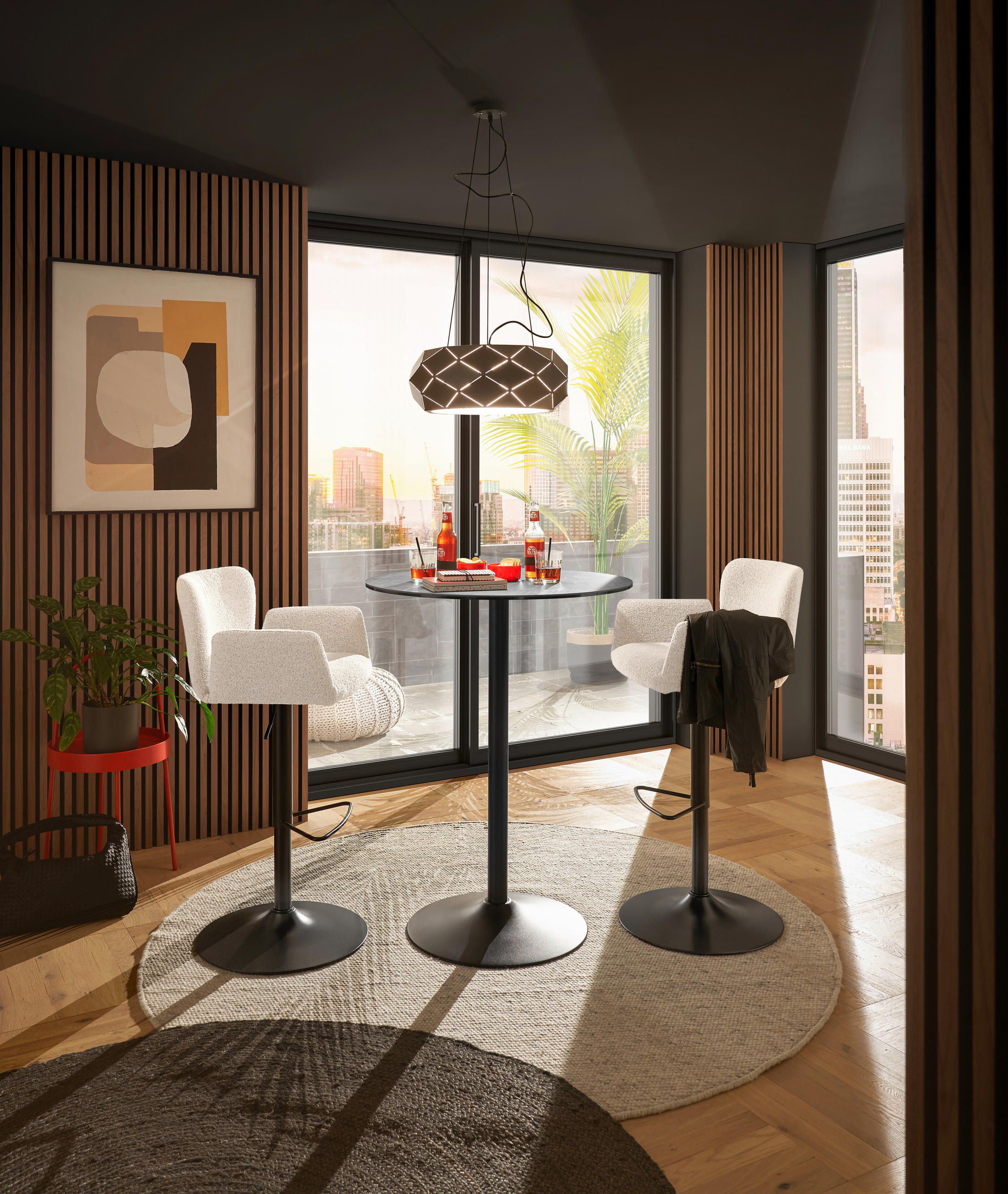 BARTISCH rund Schwarz  - Schwarz, Design, Keramik/Metall (80/80/105cm) - SetOne by Musterring