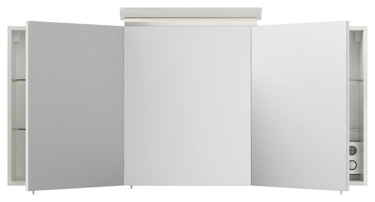 SPIEGELSCHRANK 140/62/17 cm  - Weiß Hochglanz, MODERN, Glas/Holzwerkstoff (140/62/17cm) - MID.YOU