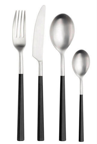 BESTECKSET HIVE 16-teilig Stahl  - Edelstahlfarben/Schwarz, Basics, Kunststoff/Metall (25,5/7/5,3cm) - Pintinox