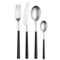 BESTECKSET HIVE 16-teilig Stahl  - Edelstahlfarben/Schwarz, Basics, Kunststoff/Metall (25,5/7/5,3cm) - Pintinox
