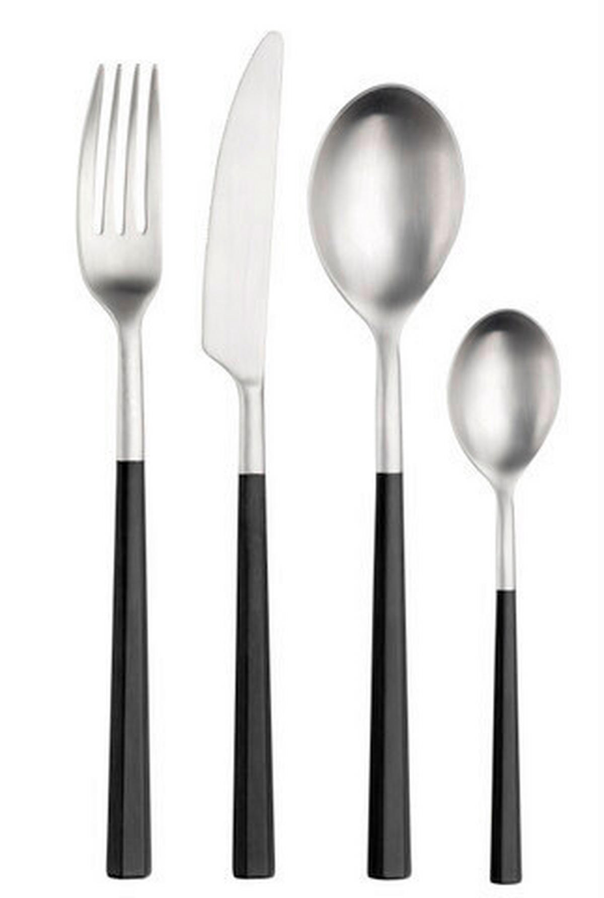 BESTECKSET HIVE 16-teilig Stahl  - Edelstahlfarben/Schwarz, Basics, Kunststoff/Metall (25,5/7/5,3cm) - Pintinox