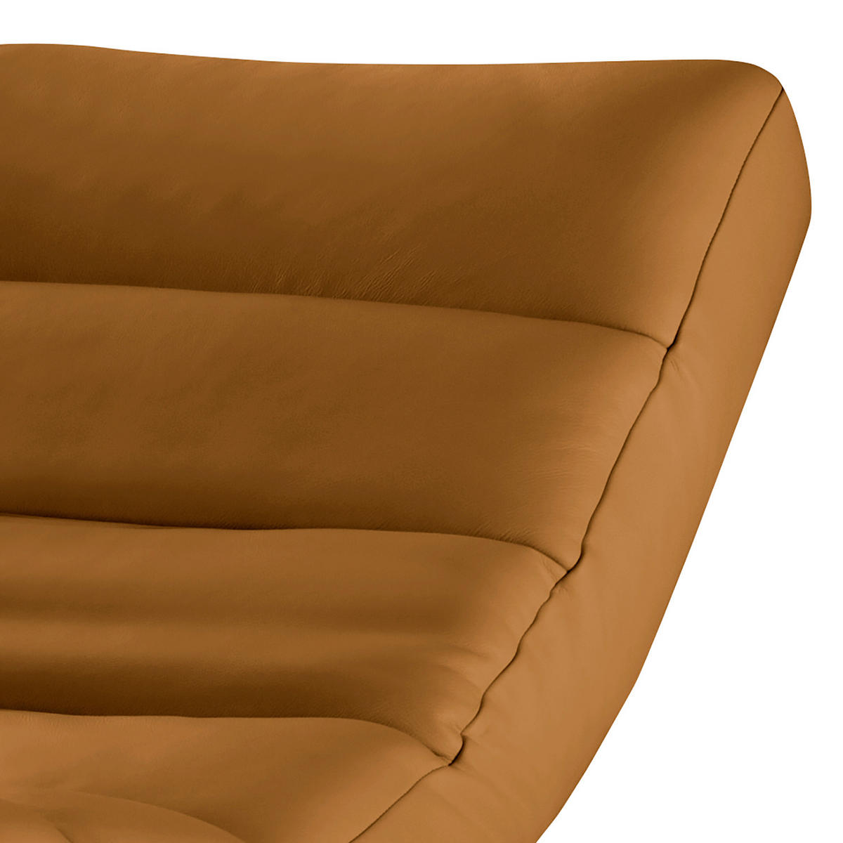 RELAXLIEGE SWING Mikrofaser Cognac  - Cognac/Schwarz, Design, Textil/Metall (65/65-95/171cm) - Livetastic