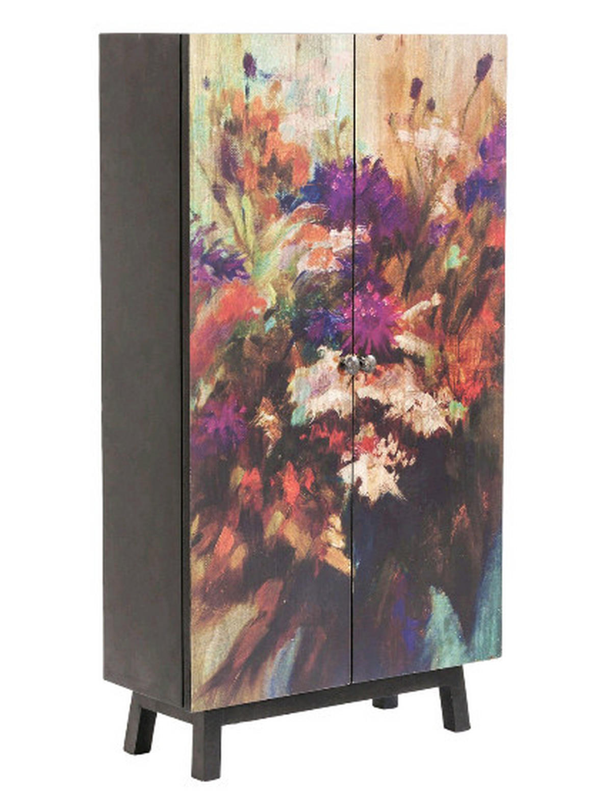 HOCHZEITSSCHRANK in Multicolor, Schwarz  - Anthrazit/Messingfarben, LIFESTYLE, Holz/Metall (76/140/30cm) - Kare-Design