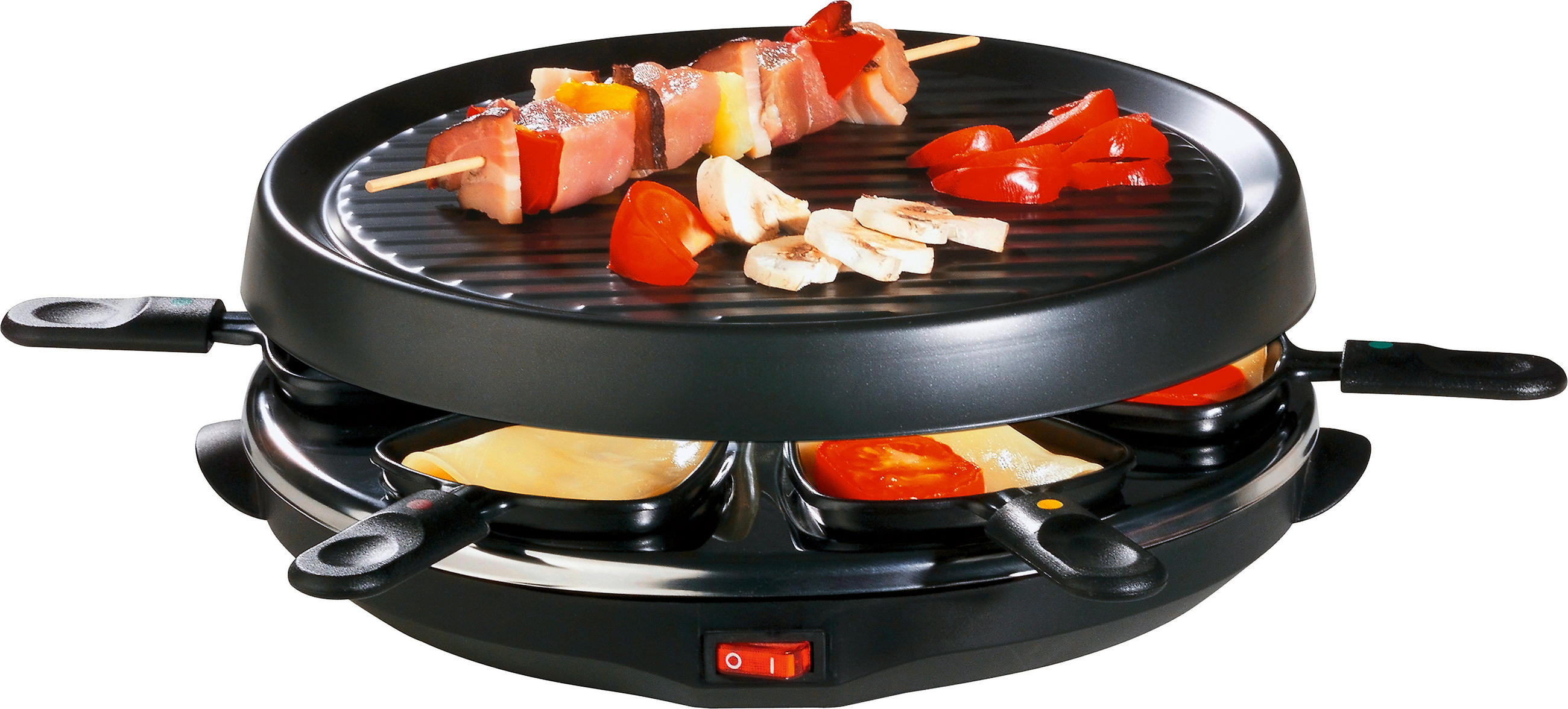 RACLETTE-GRILL  - Schwarz, KONVENTIONELL, Kunststoff/Metall (36.5/13/32.5cm) - Silva Homeline