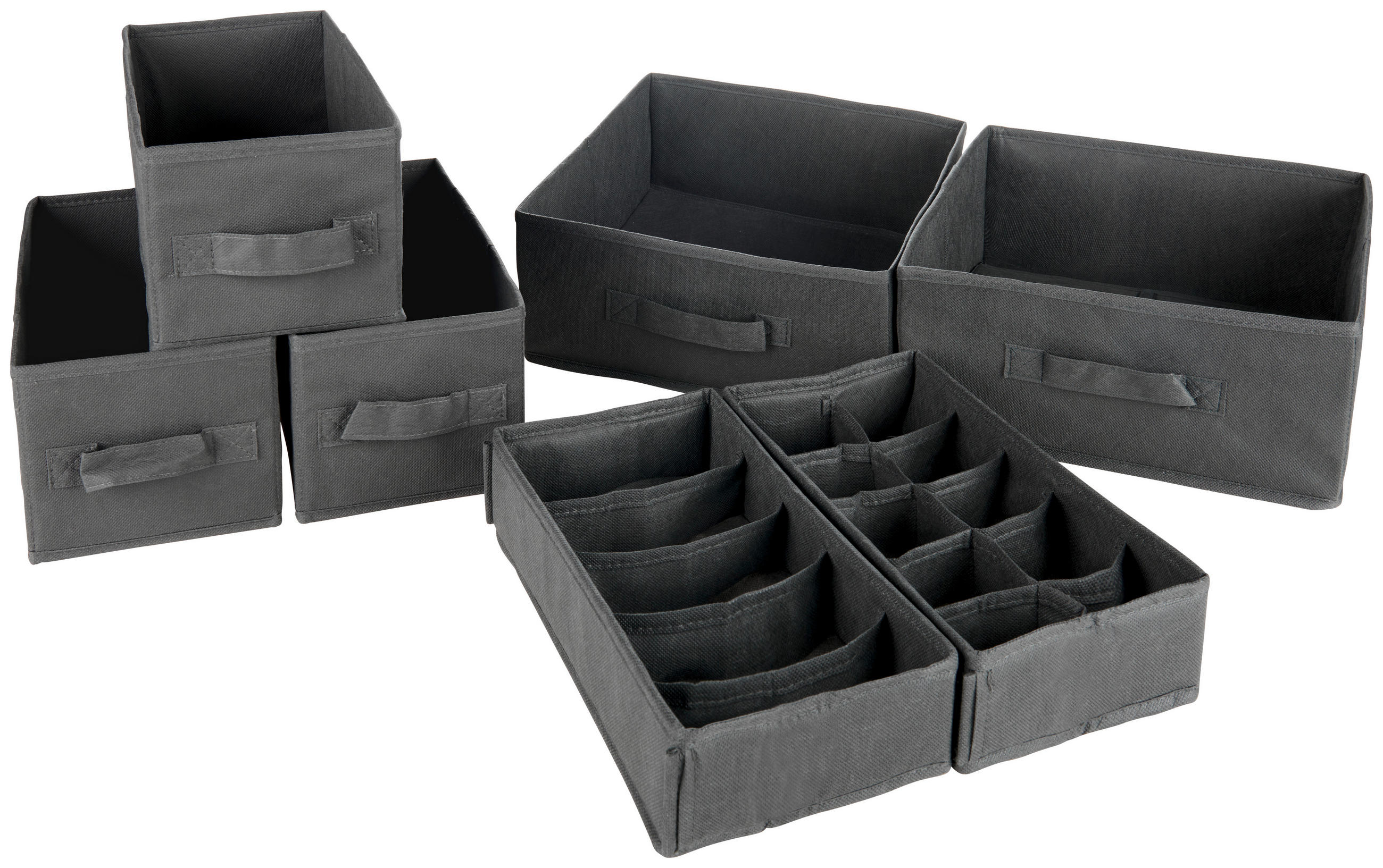 SET KUTIJA ZA ODLAGANJE        - antracit, Basics, karton/tekstil - My Baby Lou