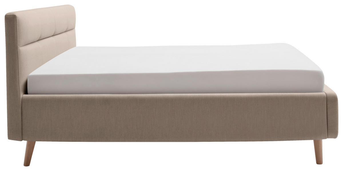 POLSTERBETT 160/200 cm  in Beige  - Eichefarben/Birkefarben, Konventionell, Holz/Textil (160/200cm) - Boxxx