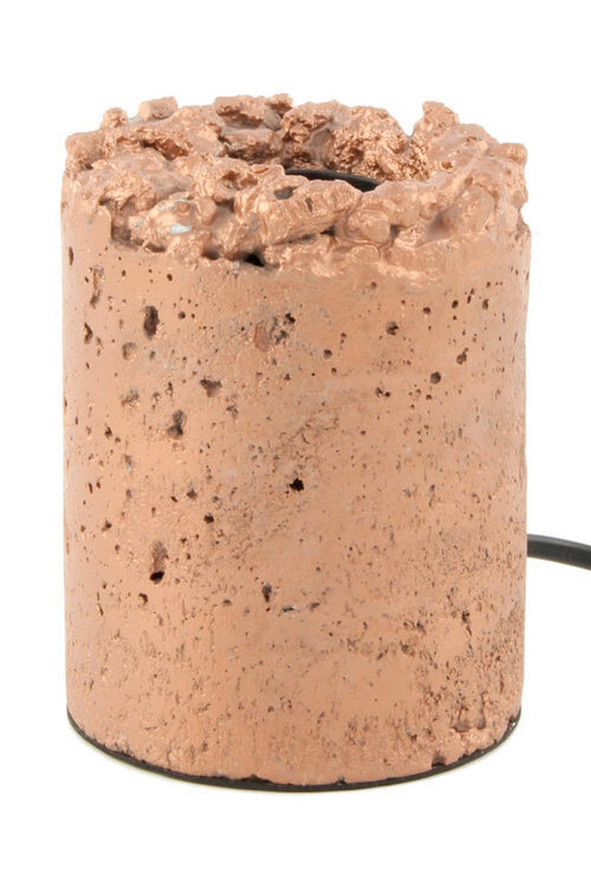 TISCHLEUCHTE   - Kupferfarben, Trend, Stein (9,5/9,5/13,5cm) - Kayoom