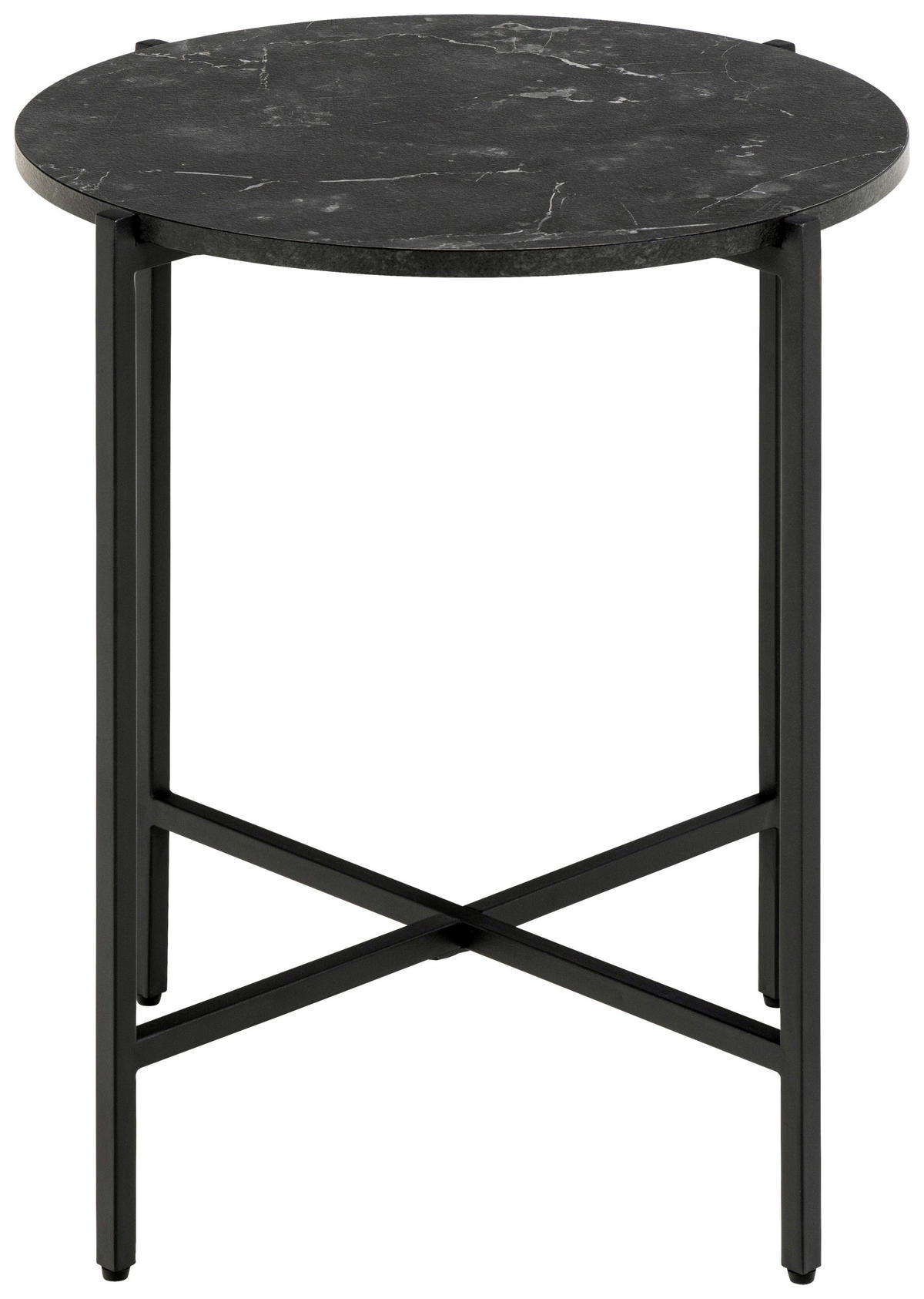 BEISTELLTISCH 42,7/42,7/44,3 cm Schwarz rund  - Schwarz, MODERN, Holzwerkstoff/Metall (42,7/42,7/44,3cm)