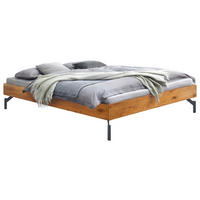 BETT 140/200 cm,  in Wildeiche  - Wildeiche/Schwarz, Design, Holz/Metall (140/200cm) - Hasena