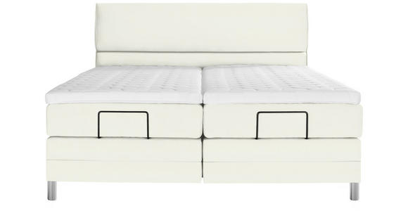 BOXSPRINGBETT 160/200 cm  in Weiß  - Chromfarben/Weiß, KONVENTIONELL, Kunststoff/Textil (160/200cm) - Voleo