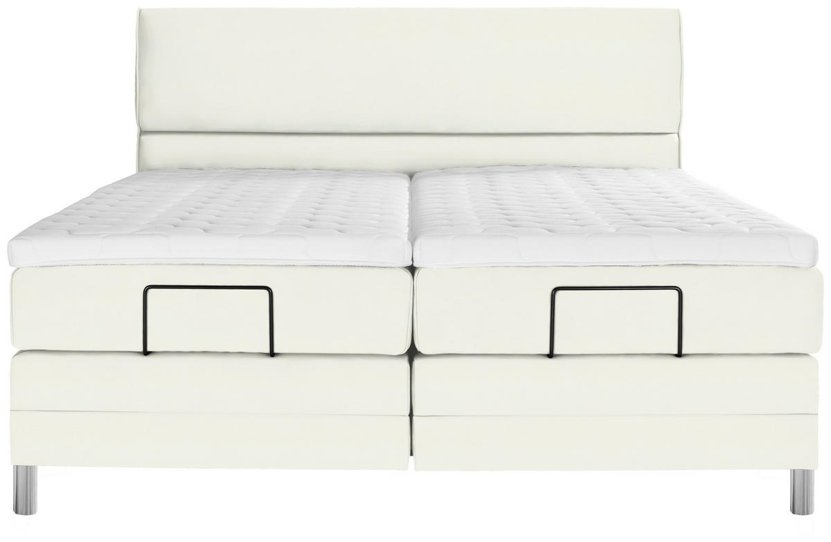 BOXSPRINGBETT 180/200 cm  in Weiss  - Chromfarben/Weiss, Konventionell, Kunststoff/Textil (180/200cm) - Voleo