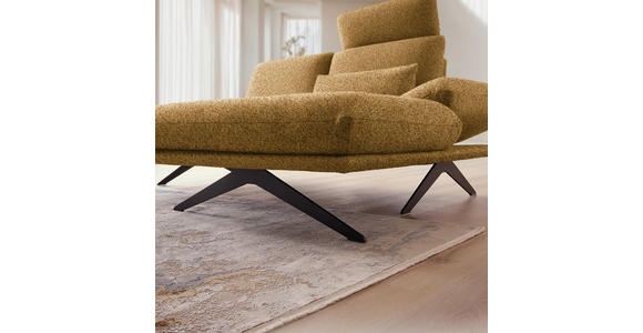 ECKSOFA  in Flachgewebe Currygelb  234/155 cm  - Currygelb/Schwarz, Design, Textil/Metall (234/155cm) - Dieter Knoll