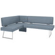 ECKBANK 160/219 cm  in Blau, Edelstahlfarben  - Blau/Edelstahlfarben, Design, Textil/Metall (160/219cm) - Dieter Knoll
