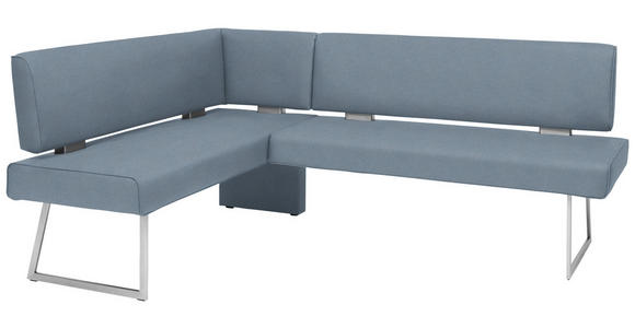 ECKBANK 160/219 cm  in Blau, Edelstahlfarben  - Blau/Edelstahlfarben, Design, Textil/Metall (160/219cm) - Dieter Knoll