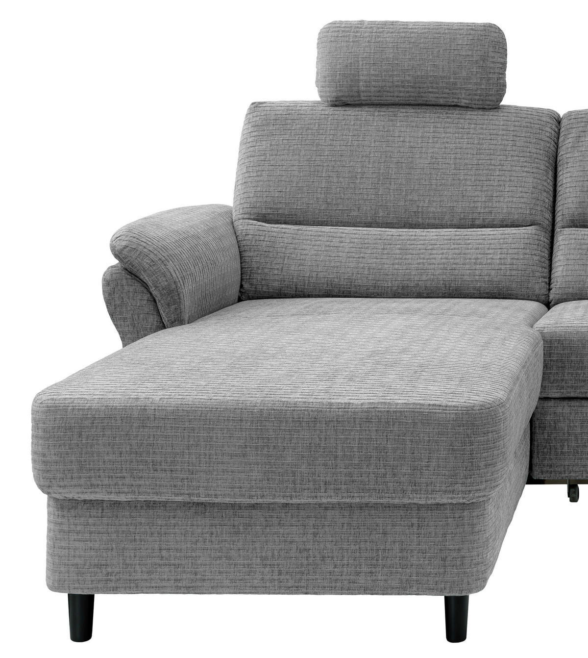 ECKSOFA in Mikrofaser Grau  - Schwarz/Grau, Modern, Holz/Textil (176/279cm) - Livetastic
