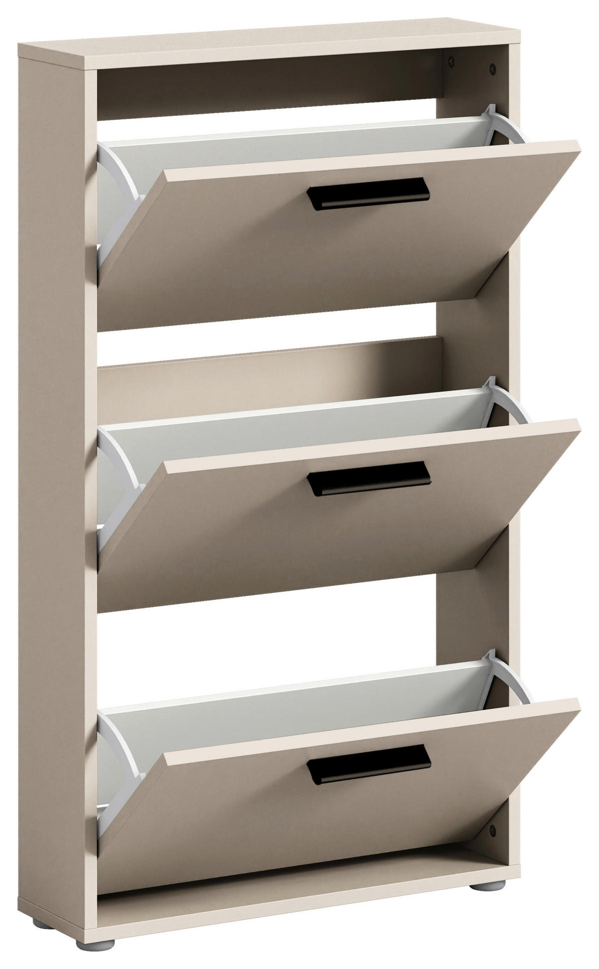 BILLENŐS CIPŐSSZEKRÉNY 59/103/17 cm  - kasmírszínű/fekete, Design, műanyag/faalapú anyag (59/103/17cm) - Carryhome