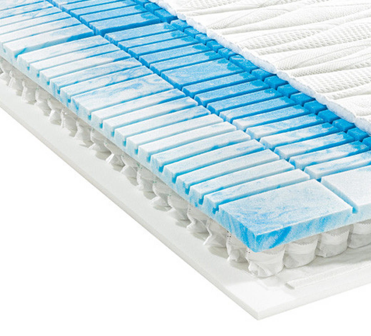 GEL-TASCHENFEDERKERNMATRATZE 90/190 cm Höhe ca. 20 cm  - Weiss, Basics, Textil (90/190cm) - Valnatura