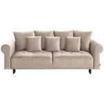 BIGSOFA in Samt Taupe  - Taupe/Schwarz, Design, Holz/Textil (248/96/95cm) - Carryhome