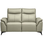 2-SITZER-SOFA  in Echtleder Silberfarben   - Silberfarben/Schwarz, Design, Leder/Metall (176/105/98cm) - Belluti