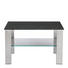 COUCHTISCH rechteckig Edelstahlfarben, Schwarz - Edelstahlfarben/Schwarz, Design, Glas/Metall (75/75/45,80cm) - Novel