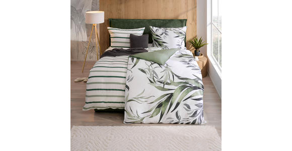 WENDEBETTWÄSCHE Satin 140/200 cm  - Grün, KONVENTIONELL, Textil (140/200cm) - Novel