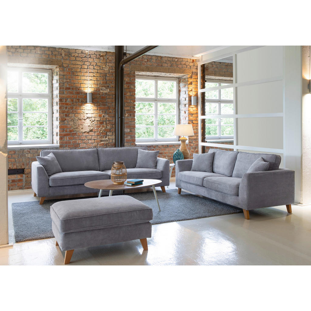 Thumbnail - Carryhome Bigsofa, Grau, Textil, Buche, massiv, 4-Sitzer, 240x63x90 cm, Stoffauswahl, Wohnzimmer, Sofas & Couches, Sofas...