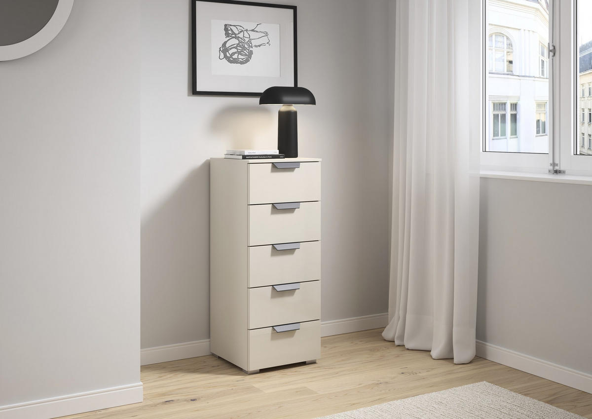 KOMMODE  in 40/100/35 cm  - Champagner/Dunkelgrau, Design, Glas/Holzwerkstoff (40/100/35cm) - Carryhome